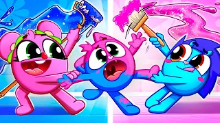 Pink vs Blue Rooms 💗💙| Pink vs Black Cars | Songs for Kids by Toonaland