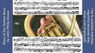 Euphonium Practice, "Glory of the Yankee Navy" by Sousa. Free Downloadable Part Available!