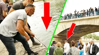 PARIS : LES GENS SONT CHOQUÉS DE CE QU’ON SORT DE LA SEINE CHRISDETEK PECHE A L’AIMANT DEPOLLUTION