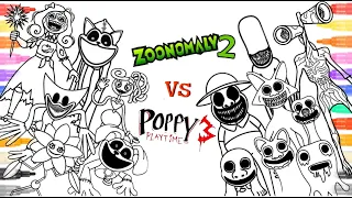 ZOONOMALY vs POPPY PLAYTIME Chapter 3 New Coloring Pages / How to Color All Bosses and Monsters