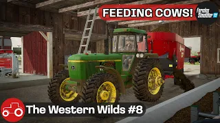 Feeding Cows, Extending Fields & Sowing Grass - The Western Wilds #8 FS22 Timelapse