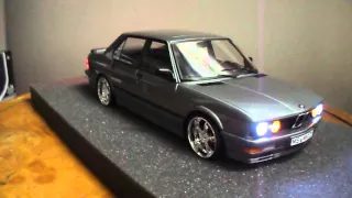 "WORKING LIGHTS" Norev 1986 BMW M535i (E28) Gray Color LE of 2000 in 1/18 Scale