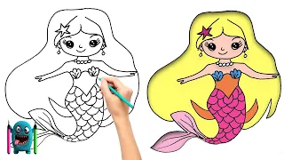 Sevimli Deniz Kızı Çizimi How to Drawm Mermaid