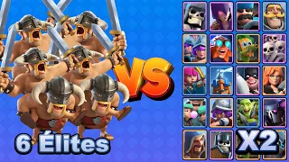 6 BÁRBAROS de ÉLITE vs TODAS LAS CARTAS X2 | Clash Royale