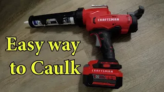 Craftsman V20 Caulk Gun, Tool Only (CMCE600B). Review and use. It makes Caulking so Easy.