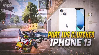 PURE 1V4 CLUTCHES 💥IPHONE 13 SMOOTH + EXTREME PUBG / BGMI TEST 2024⚡️5 FINGER GAMEPLAY