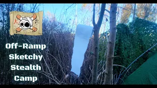 Stealth Camp #9 Offramp Cold and Bit Sketchy | Off-Ramp Stealth Camping