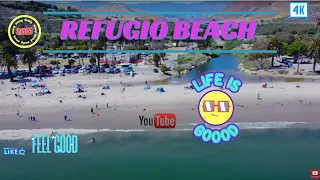 Refugio state beach, California Santa Barbara county  Drone tour   4K