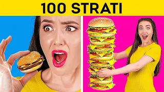 CHALLENGE DEI 100 STRATI DI CIBO! || Challenge Estrema su 123 GO! GOLD