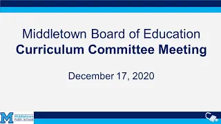 Curriculum Committee Meeting - December 17, 2020