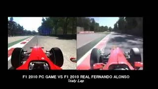 F1 2010 PC GAME VS F1 2010 REAL FERNANDO ALONSO