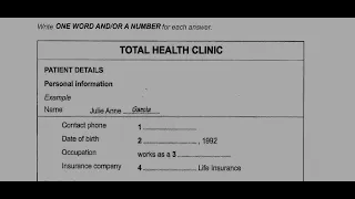 total health clinic ielts listening