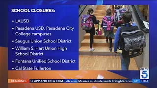 Several school districts closed Monday due to Tropical Storm Hilary