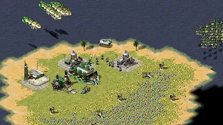 Red ALert 2 | Extra hard AI | 7 vs 1 | outpost valley map | Lybia vs 7 random