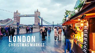 London Christmas Markets 2023 🎄 Winter market returns to London Bridge   ✨ 4K HDR