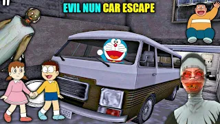 Granny Doraemon Nobita Shizuka Jiyan Suniyo Vs Evil Nun Car Escape | Doraemon Vs Granny |
