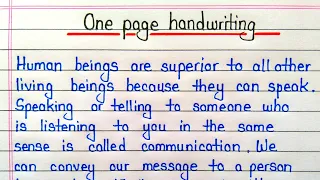 One page handwriting || English writing || 1 page writing in english