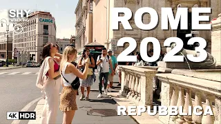 Repubblica - Rome Italy 2023 🇮🇹 - 4K HDR Walking Tour 60fps