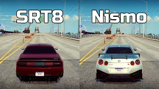 NFS Heat: Dodge Challenger SRT8 vs Nissan GTR Nismo - Drag Race