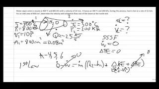 Thermodynamics: Worked example, Nozzle