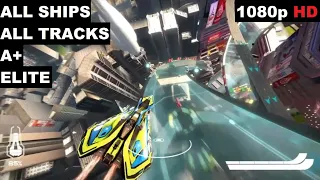 WipEout 2048 All Tracks / Circuits A+ Elite + All Ships Omega Collection PS4 Gameplay