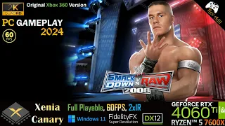 WWE SmackDown vs Raw 2008 PC Gameplay | Xenia Canary | Playable | 2k60FPS | Xbox 360 Emulator | 2024