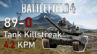 89-0 Tank Killstreak on Golmud Railway (4.2 kpm) | Battlefield 4