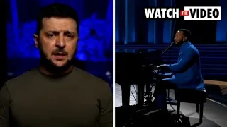 Zelensky delivers powerful speech at Grammys ahead of John Legend Ukraine tribute