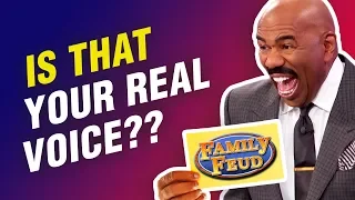 Steve Harvey CRACKED UP hearing these voices on Family Feud!