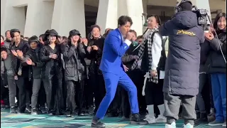 Dimash & fans while filming