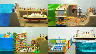 Best of Lego Dam Breach Experiment Compilation - Titanic & Police Prison LEGO