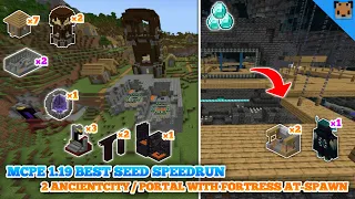 Minecraft pe 1.19 Seed - Village with 2 Ancieancity - Mangrove swamp - Portal with Fortress spawn !!