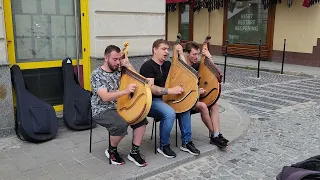 Бандуристи грають Українську козацьку пісню "Наливаймо, браття, кришталеві чаші"