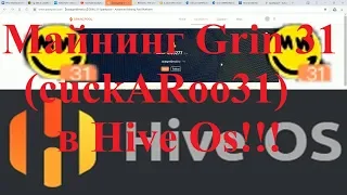 Майнинг  Grin 31(cuckARoo31)  в Hive OS!!! В 2 раза профитней Grin 29!!!