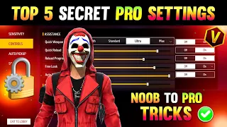 SECRET ⚙️ - Pro Settings + Tricks For Dangerous Headshot 🔒 || Top 5 Auto Headshot Trick || Free Fire