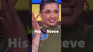 Steve Harvey made her say that..🍆😂| Family feud