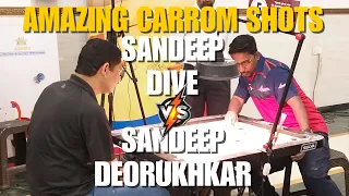 Sandeep Dive (Air India) Vs Sandeep Deorukhkar (ONGC) |  Amazing Carrom Shots | Carrom Board Tricks