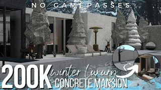 BLOXBURG | NO GAMEPASS Winter Luxury Concrete Mansion | 200k | Speedbuild