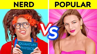 ESTUDANTE POPULAR VS. NERD POR 24H! Como ser Popular na Escola! Comédia por 123 GO! CHALLENGE