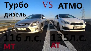 ДИЗЕЛЬ ВАЛИТ!!?? KIA CEED 135hp AT vs  Hyundai I30 116hp MT vs Priora