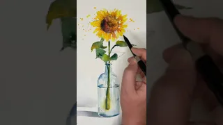 Simple Sunflower Watercolour Painting For Beginners