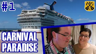 Carnival Paradise Pt.1 - Embarkation, Oceanview Cabin Tour, Adult Coloring, Sushi At Sea, Epic Rock