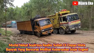 Modal Nekat Sopirnya Resiko Sudah Di Depan Mata Banyak Yang Bersorak Melihat Keberanian Sopir Engkel