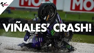 Viñales crashes on last lap battle with Marquez | 2019 #AustralianGP