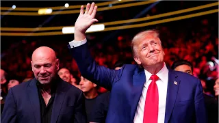 Donald Trump walks out to roaring crowd at UFC 296