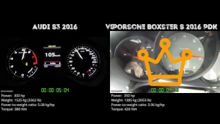 Audi S3 2016 vs Porsche Boxster S 2016 PDK // 0-100 km/h