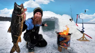 -48C Winter Tundra Survival Challenge in SNOW IGLOO (NO Food, NO Water, NO Shelter!)