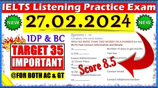 IELTS LISTENING PRACTICE TEST 2024 WITH ANSWERS | 27.02.2024