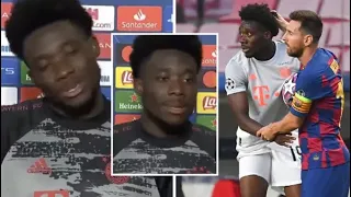 Barcelona's Lionel Messi refused to give his shirt to Alphonso Davies after 8-2 defeat