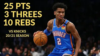 Shai Gilgeous-Alexander 25 Pts 3 Threes 7 Asts 10 Rebs Highlights vs Knicks | NBA 20/21 Season